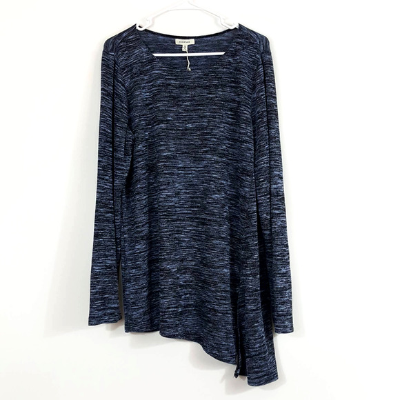 Max Studio NWT Space Dye Tie Hem Sweater Blue XL - Picture 4 of 15